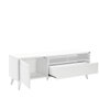 Hanah Home Soporte de TV Tvr-511-Dd-1 Blanco, Tablero de Partículas Recubierto de Melamina, Mueble Salón Elegante y Moderno con Amplio Almacenamiento